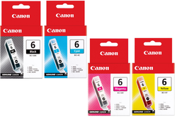 New Canon BCI-6 Black & Color Ink Cartridges, 4 Pack