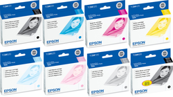 New Genuine Epson T034 Black and Color Ink Cartridges-8 Pack