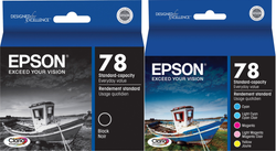 Epson 78 Claria black, Cyan, Light Cyan, Magenta, Light Magenta, Yellow Ink Cartridges, Pack Of 6, T078920