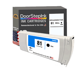 DoorStepInk Remanufactured in the USA Ink Cartridge for HP 81 680mL Black