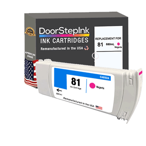 DoorStepInk Remanufactured in the USA Ink Cartridge for HP 81 680mL Magenta