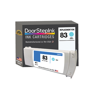 DoorStepInk Remanufactured in the USA Ink Cartridge for HP 83 UV 680mL (C4941A) Cyan