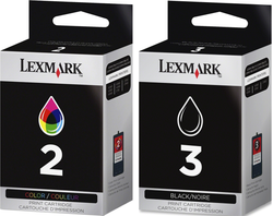 Lexmark Lexmark #2 (18C0190) Color & #3 (18C1530) Black Ink Cartridges