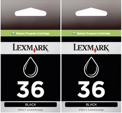 New Genuine Lexmark 36 2PK Ink Cartridges Box X Series X4650 X3650