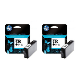 HP Genuine 920 (CD971AN) Black Ink Cartridges- Twin Pack