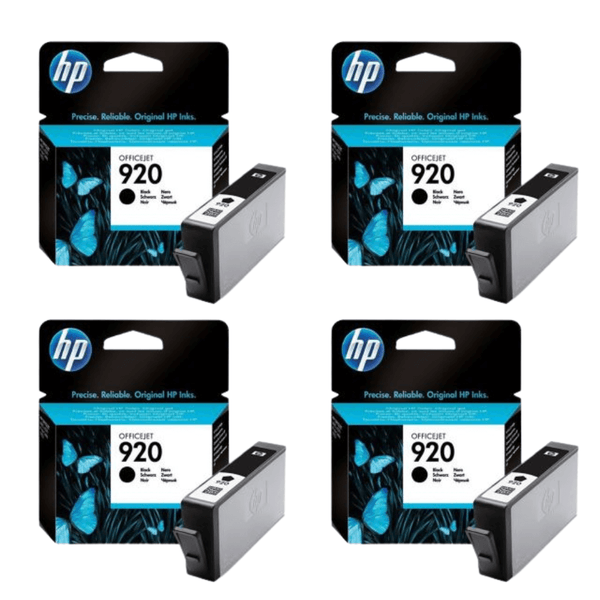 4 Pack HP Genuine 920 (CD971AN) Black Ink Cartridges