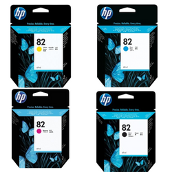 HP 82 69-ml Black, Magenta, Cyan, Yellow Ink Cartridge, 4 Pack