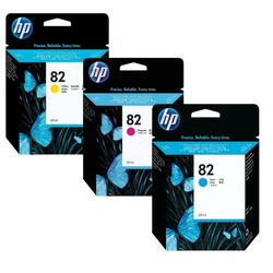 HP 82 69-ml Magenta, Cyan, Yellow Ink Cartridge, 3 Pack