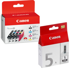 Original Canon PGI-5 Black / CLI-8 Black, Colors 5-Pack Ink Cartridges