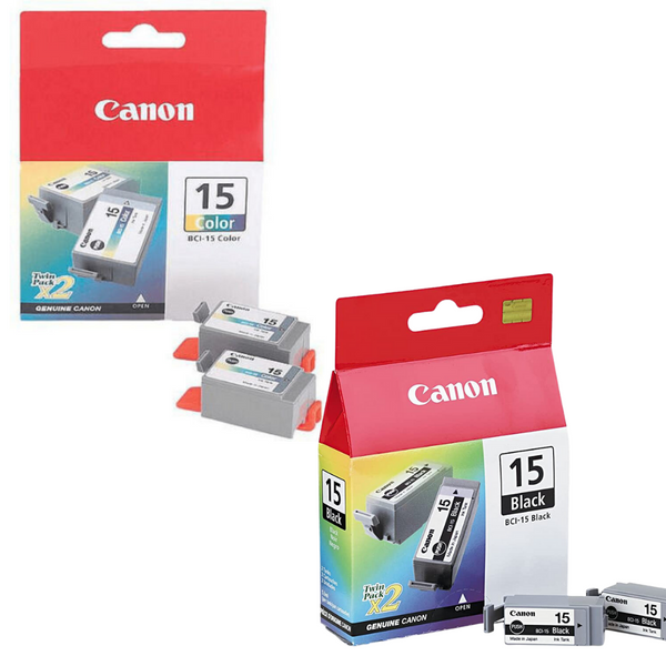 Original Canon BCI-15 Black and Color Ink Cartridge-4 Pack