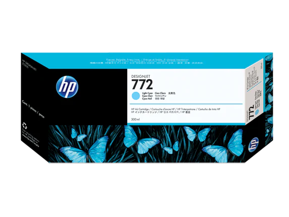 HP 772 300-ml Light Cyan DesignJet Ink Cartridge, CN632A