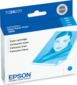 New Genuine Epson 34 (T0342) Cyan Ink Cartridge