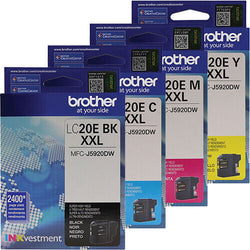 Brother LC20E Extra High Yield Black and Color Ink Cartridges