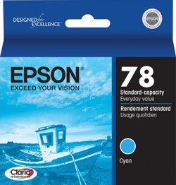 New Genuine Epson 78 (T0782) Cyan Ink Cartridge