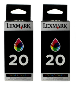 Original Lexmark 20 (15M0120) Color 2 Pack Ink Cartridges