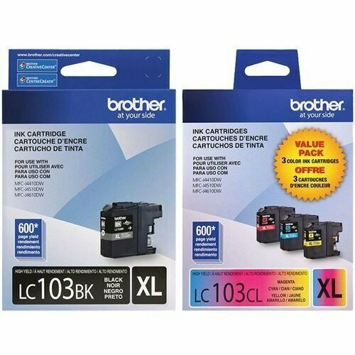 New Genuine Brother LC103XL Black, Cyan, Magenta & Yellow Ink Cartridg ...