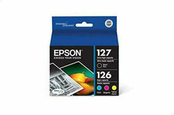 Original Epson 127 Black and 126 Cyan, Magenta and Yellow ink cartridges