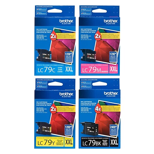 Original Brother LC79 Black, Cyan, Magenta, Yellow Ink Cartridges ...